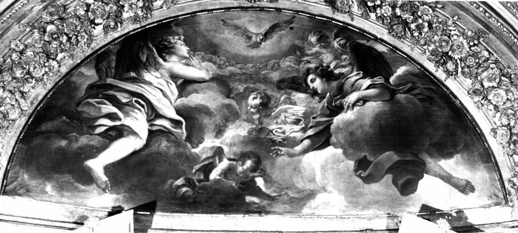 Angeli in volo e Spirito Santo (dipinto) di Ghezzi Giuseppe (attribuito) (sec. X